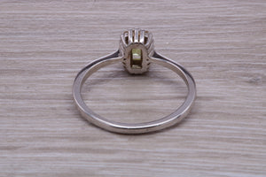 Peridot and Diamond Gemstone set Cluster Ring
