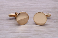 Load image into Gallery viewer, Round Profile Gentlemen&#39;s Solid Gold Cuff Links