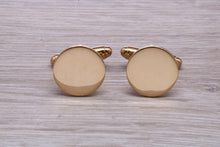 Load image into Gallery viewer, Round Profile Gentlemen&#39;s Solid Gold Cuff Links