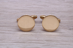Round Profile Gentlemen's Solid Gold Cuff Links