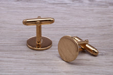 Load image into Gallery viewer, Round Profile Gentlemen&#39;s Solid Gold Cuff Links