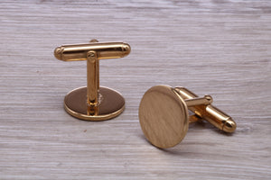 Round Profile Gentlemen's Solid Gold Cuff Links