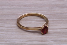 Load image into Gallery viewer, Quarter carat Rhodolite Garnet set Gold Solitaire Ring