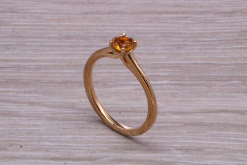 Quarter carat Citrine set Gold Solitaire Ring