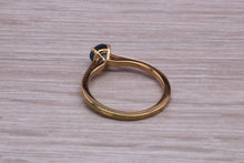 Load image into Gallery viewer, Dainty London Blue Topaz set Yellow Gold Ring