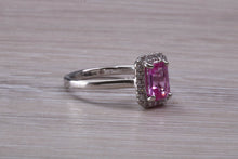 Load image into Gallery viewer, Stunning One carat Pink Sapphire and Diamond Ring