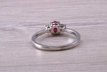 Load image into Gallery viewer, Dainty Ruby and Diamond Trilogy Ring