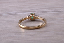 Load image into Gallery viewer, Dainty Emerald and Diamond Trilogy Ring