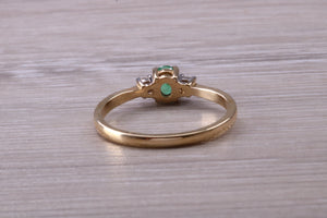 Dainty Emerald and Diamond Trilogy Ring
