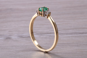 Dainty Emerald and Diamond Trilogy Ring