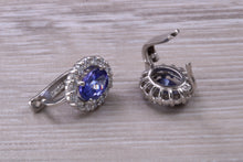 Load image into Gallery viewer, Tanzanite and Diamond set Earrings