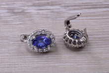 Load image into Gallery viewer, Tanzanite and Diamond set Earrings