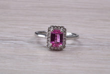 Load image into Gallery viewer, Stunning One carat Pink Sapphire and Diamond Ring