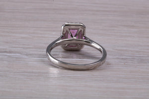 Stunning One carat Pink Sapphire and Diamond Ring