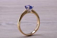Load image into Gallery viewer, One carat Emerald cut AAA grade Tanzanite Solitaire