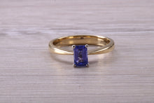 Load image into Gallery viewer, One carat Emerald cut AAA grade Tanzanite Solitaire