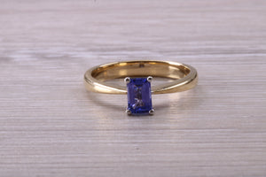 One carat Emerald cut AAA grade Tanzanite Solitaire