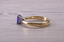Load image into Gallery viewer, One carat Emerald cut AAA grade Tanzanite Solitaire