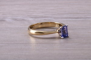 One carat Emerald cut AAA grade Tanzanite Solitaire