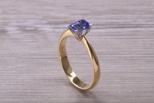 Load image into Gallery viewer, One carat Emerald cut AAA grade Tanzanite Solitaire