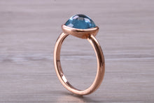 Load image into Gallery viewer, Cabochon cut Blue Topaz set Rose Gold Ring