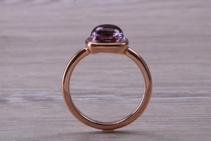 Cabochon cut Amethyst set Rose Gold Ring