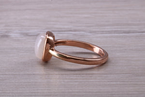 Cabochon cut Moonstone set Rose Gold Ring