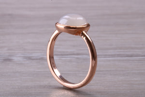 Cabochon cut Moonstone set Rose Gold Ring