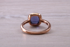 Cabochon cut Iolite set Rose Gold Ring
