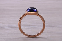 Load image into Gallery viewer, Cabochon cut Iolite set Rose Gold Ring