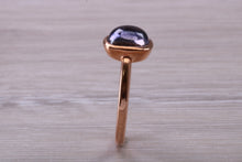 Load image into Gallery viewer, Cabochon cut Iolite set Rose Gold Ring