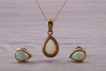 Load image into Gallery viewer, Opal Earrings with Matching Necklace set in Yellow Gold