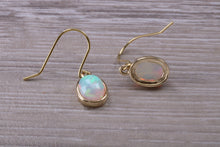 Load image into Gallery viewer, Beautiful Natural Sparkly Opal set Yellow Gold Dropper Earrings