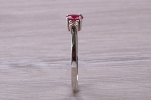 Dainty Ruby and Diamond Trilogy Ring