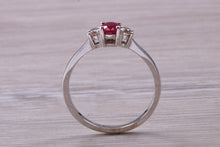 Load image into Gallery viewer, Dainty Ruby and Diamond Trilogy Ring