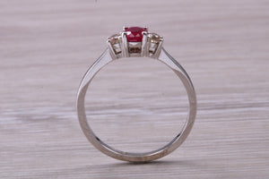 Dainty Ruby and Diamond Trilogy Ring