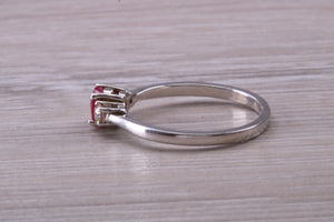 Dainty Ruby and Diamond Trilogy Ring