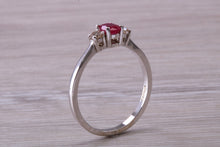 Load image into Gallery viewer, Dainty Ruby and Diamond Trilogy Ring