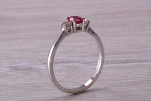 Dainty Ruby and Diamond Trilogy Ring