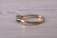 Load image into Gallery viewer, Dainty Emerald and Diamond Trilogy Ring