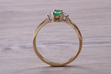 Load image into Gallery viewer, Dainty Emerald and Diamond Trilogy Ring