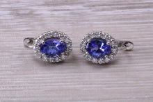 Load image into Gallery viewer, Tanzanite and Diamond set Earrings
