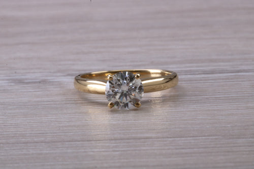D Colour One Carat GIA Certified Diamond set 18ct Yellow Gold Solitaire