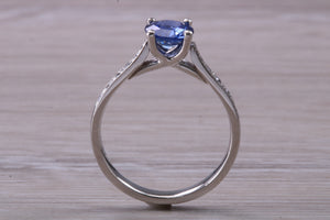 One carat Ceylon Blue Sapphire and Diamond Ring