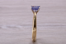 Load image into Gallery viewer, One carat Emerald cut AAA grade Tanzanite Solitaire