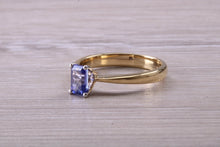 Load image into Gallery viewer, One carat Emerald cut AAA grade Tanzanite Solitaire