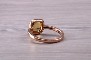 Cabochon cut Citrine set Rose Gold Ring