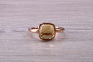 Cabochon cut Citrine set Rose Gold Ring