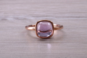 Cabochon cut Amethyst set Rose Gold Ring
