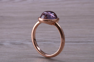 Cabochon cut Amethyst set Rose Gold Ring